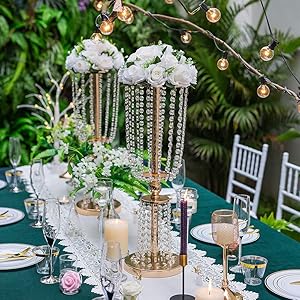 10 Pcs 23 75 Inches Gold Vases For Centerpieces Tall Crystal Metal