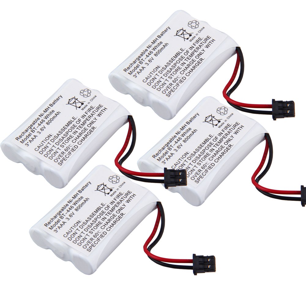 4 Pack Home Cordless Rechargeable Phone Battery for Uniden BT446 ER