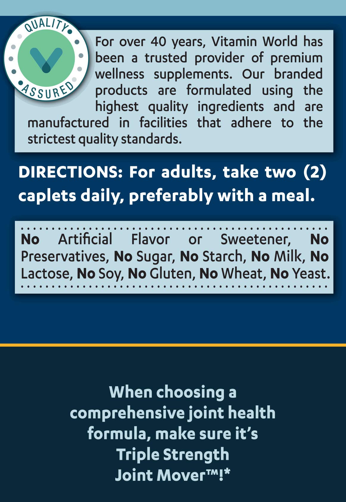 Vitamin World Triple Strength Joint Mover® 270 Coated Caplets 재팬박스