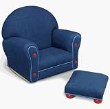 Denim Rocker with Ottoman Set