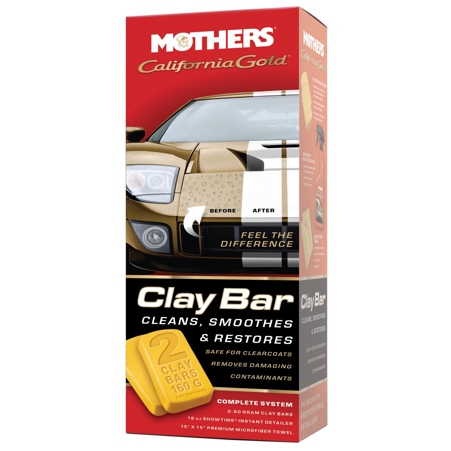 Mothers California Gold Clay Bar Kit 07240 Car Wax Polish Auto Wash