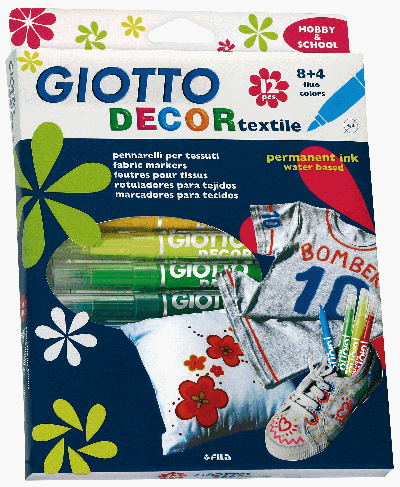 Childrens Toyshop  Toys : Fabric Pens  12  Colours