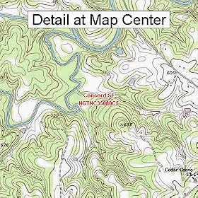 Buy USGS Topographic Quadrangle Map - Concord SE, North Carolina (Folded Waterproof)