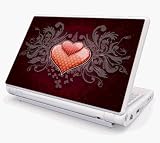 Double Hearts Design Skin Cover Decal Sticker for MSI Wind U100 Netbook Laptop