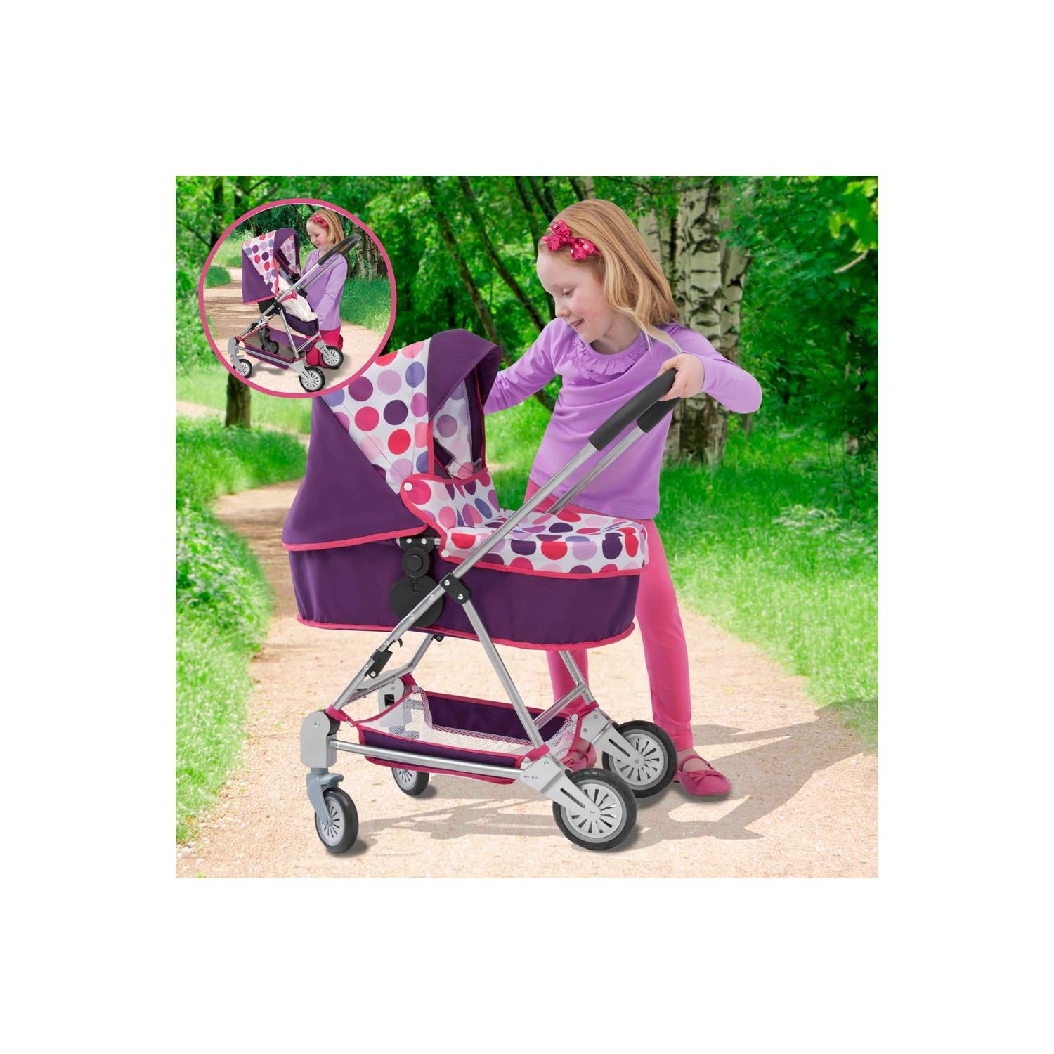kids replica mamas and papas urbo pram in sugar spot (transforms