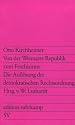 Von der Weimarer Republik zum Faschismus: Die Auflösung der demokratischen Rechtsordnung (edition suhrkamp)