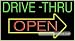 Drive-Thru Open Neon Sign (20H x 37L x 3D)