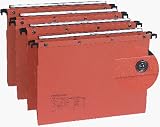 L Oblique Suspension File Manilla Vertical for 100 Sheets V-Base A4 Orange Ref L200000 [Pack 25]