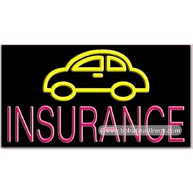 (Car) Insurance Neon Sign (20"H x 37"L x 3"D)