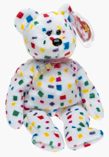 Childrens Toyshop  Toys : Ty Ty 2K The Confetti Bear Beanie Baby