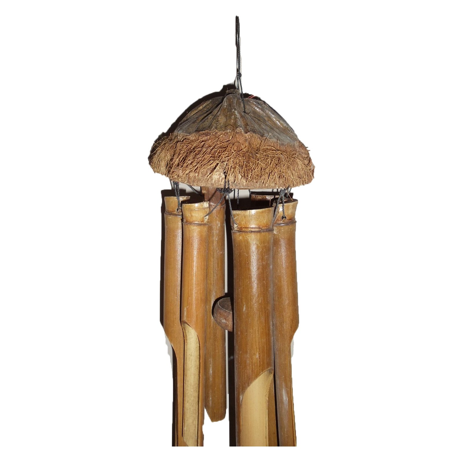 Wind Chimes Bamboo w Coconut Top Meditation Garden Decor Outdoor