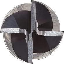 Niagara Cutter CNC430 Carbide End Mill, NC Tolerance, Uncoated (Bright), 4 Flutes, Square End