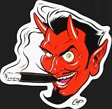 Devil Smoking a Cigar by Coop - Sticker / Decal