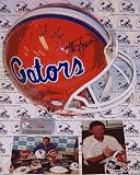 Steve Spurrier / Urban Meyer - Autographed Official Full Size Riddell Authentic Proline Football Helmet - Florida Gators