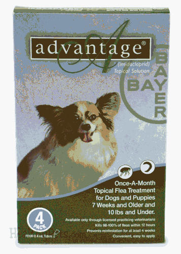 Advantage 4-Month Flea Medication for Dogs 1-10lbs.(Green)