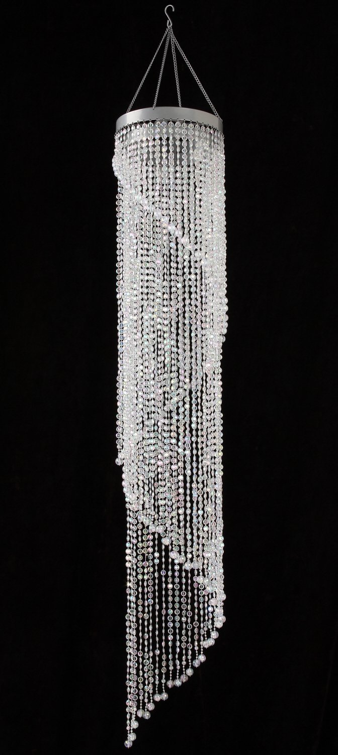 Chandelier Spiral Faux Crystal Beaded Hanging Light for Wedding Event