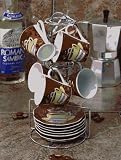 Lorenzo Import 6M0302/2219 Set Of 6 Metal Stand Espresso