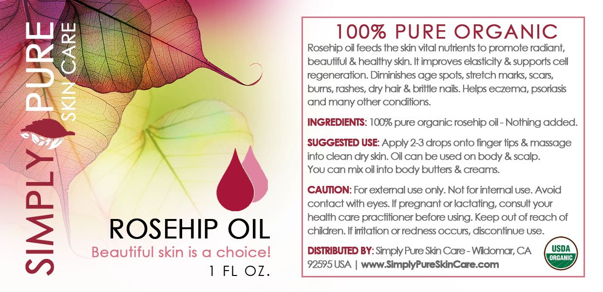 Amazon.com: Organic Rosehip Seed Oil By Simply Pure - For Face ...