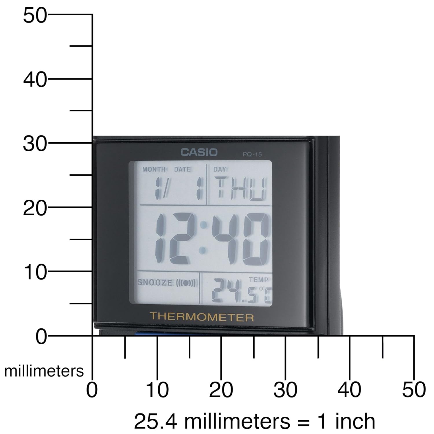 Casio PQ151K Travel Alarm Clock with Thermometer , New, Free Shipping