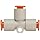 SMC KQ2T07-00A PBT Push-to-Connect Tube Fitting, Union Tee, 1/4" Tube OD