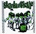 Skankin Pickle - Logo with Cartoon Band on White with Ska Checkers - Sticker / Decal Image