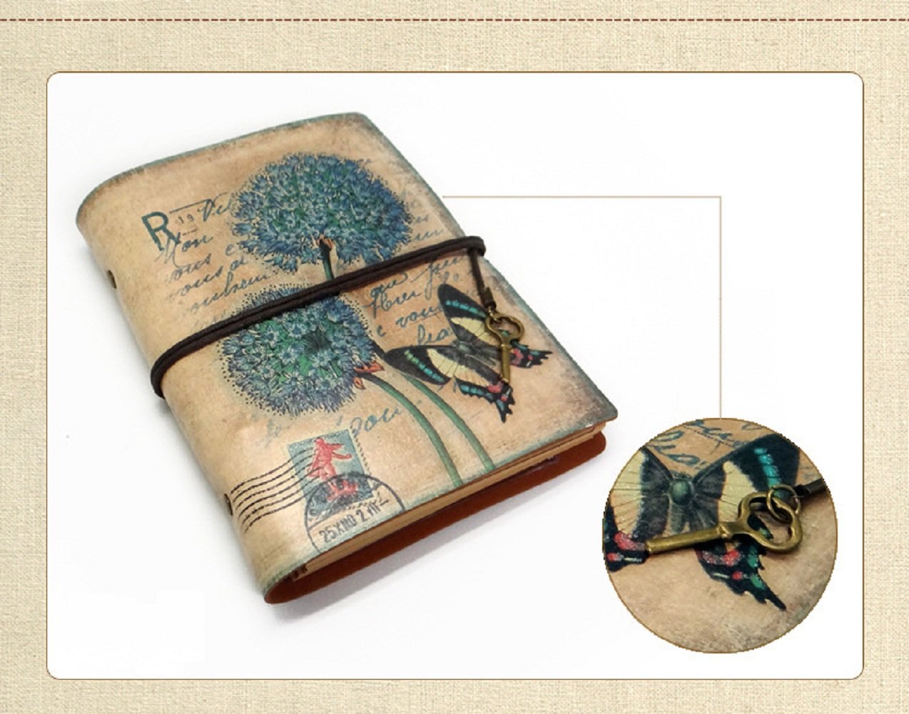 JOLIN Vintage Vellum Paper Journal Refillable NotebookCreative Gift