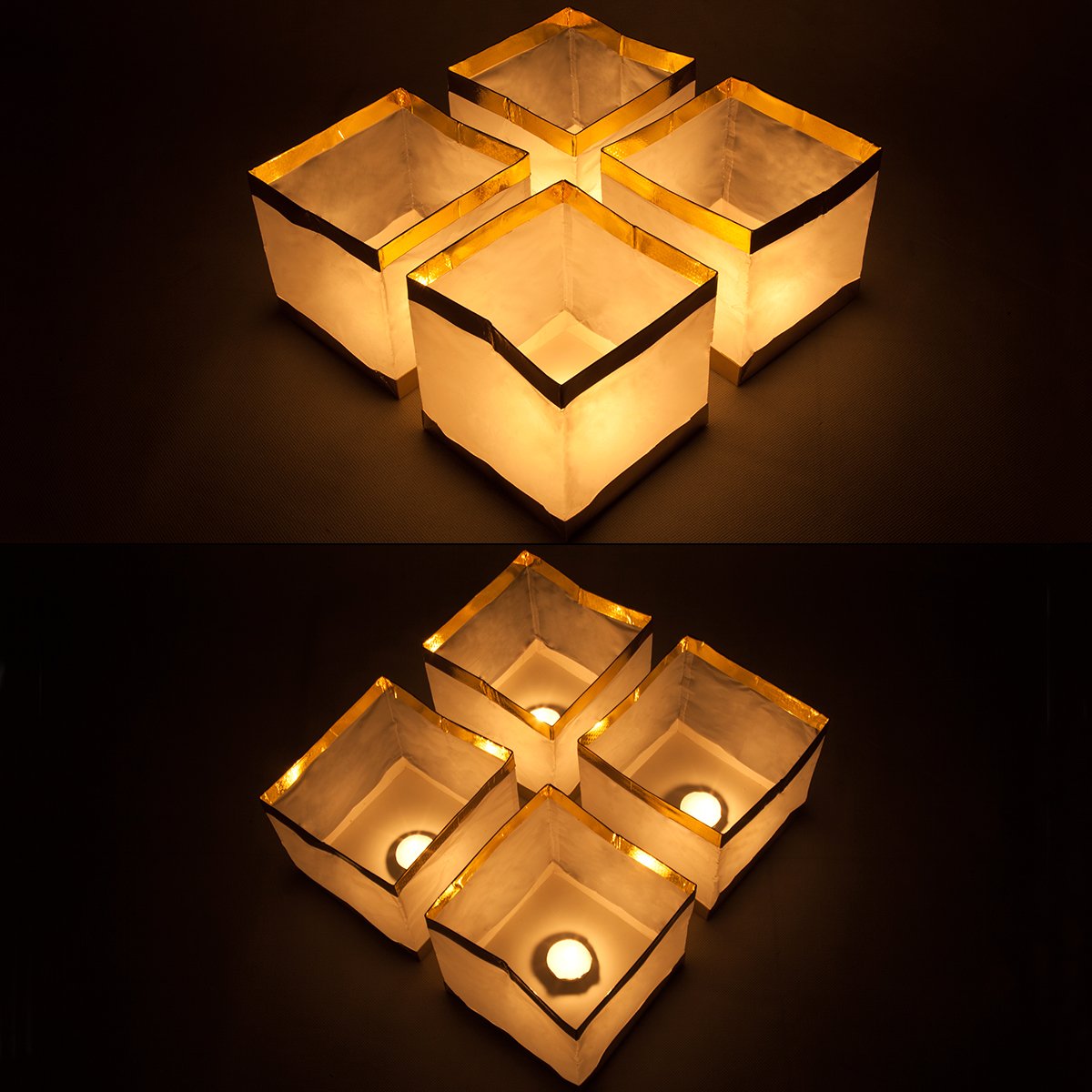 Pack of 20 Water Floating Candle Lanterns Outdoor Biodegradable