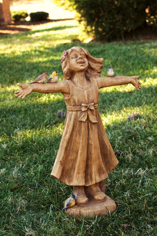 Little Girl Garden Statue Playing, Reading & Dancing All Children