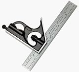 Starrett C33H-6-4R 6-Inch Combination Square with Forged and Hardened Steel Head