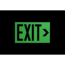 Safe Glow Photoluminescent Exit Sign, "EXIT" with Right Arrow Symbol, 14-5/8" Length x 9-1/2" Width x 1/4 " Height, Wall Mount (Pack of 1)