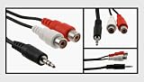 3.5mm. Stereo Male (TRS) to (2) RCA Female (left/right) Shielded Y-Cable, 6ft.