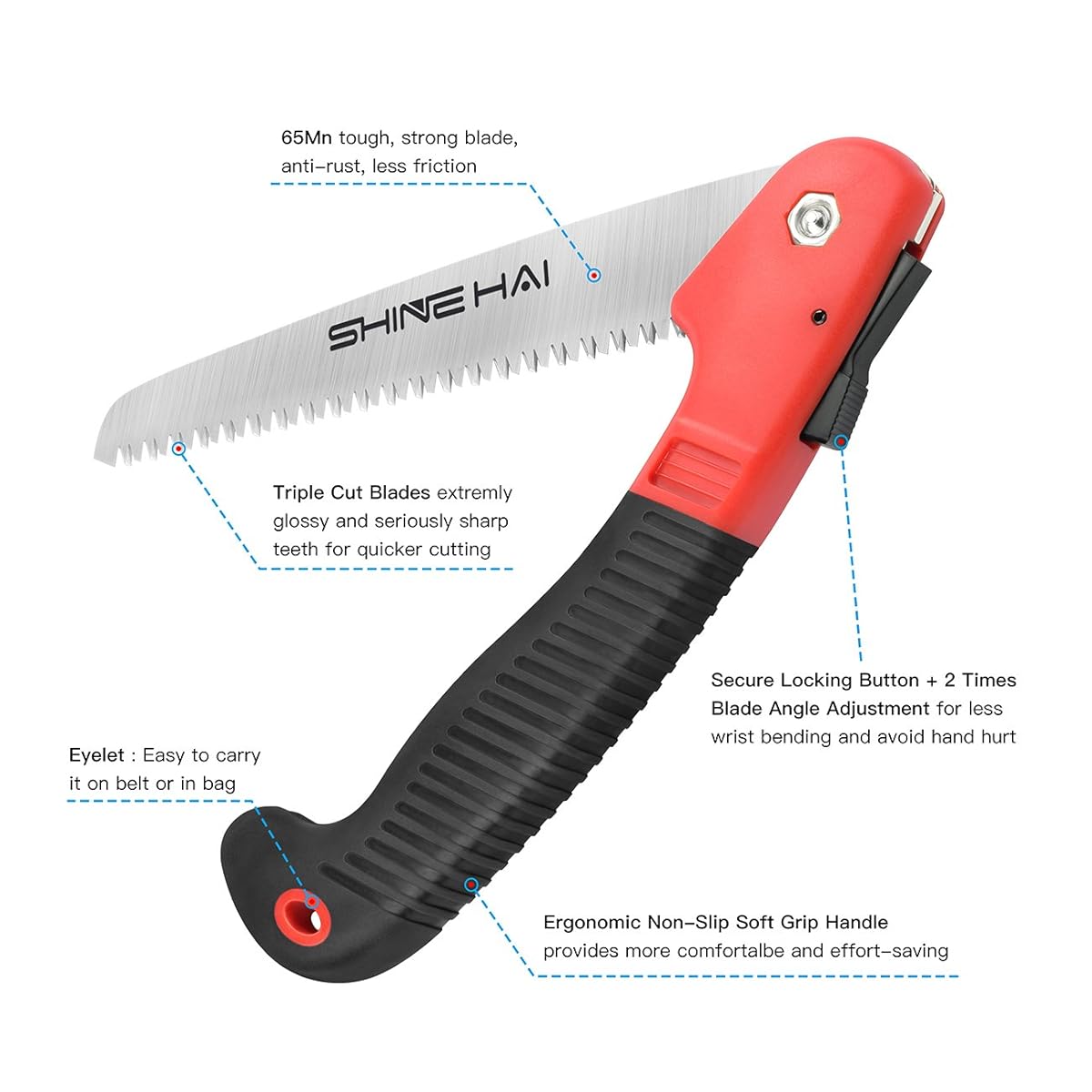SHINE HAI Folding Hand Saw, Camping/Pruning Saw with Rugged 7 Blades
