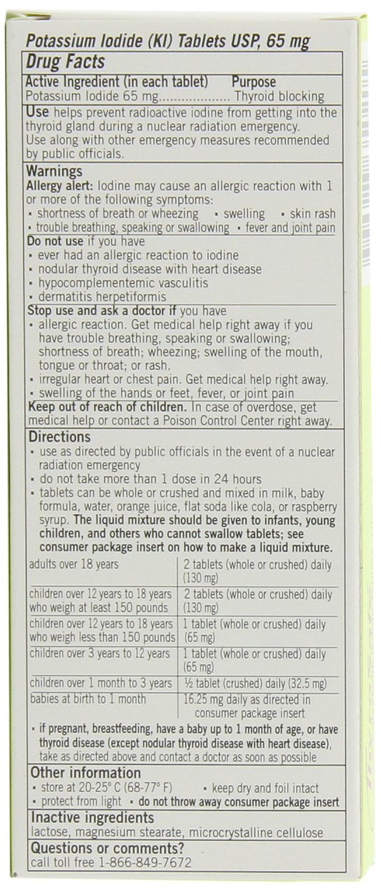 Amazon.com: Thyrosafe Potassium Iodide Tablets, 65 Mg, 20-Count ... Amazon.com: Thyrosafe Potassium Iodide Tablets, 65 Mg, 20-Count ...