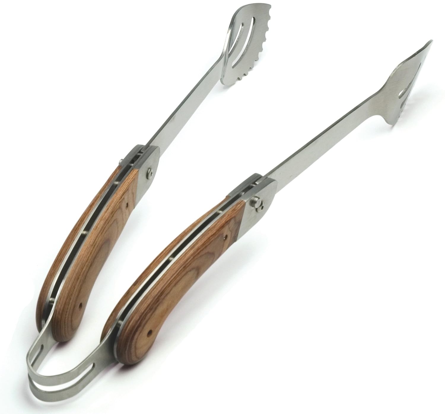 Charcoal Companion Explorer StainlessSteel Grilling Tongs with Folding