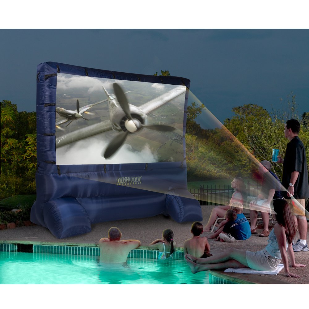 Airblown Inflatable Outdoor 12'Movie Screen w/Projector eBay
