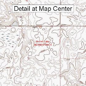 USGS Topographic Quadrangle Map - Horse Lake, North Dakota (Folded/Waterproof)