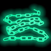 Mr. Chain 50022-50 Polyethylene Glo Green Chain, Trade Size 8, 50' Length x 2" Width