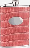 Visol VF2004 8 oz Pink Leatherette Stainless Steel Flask