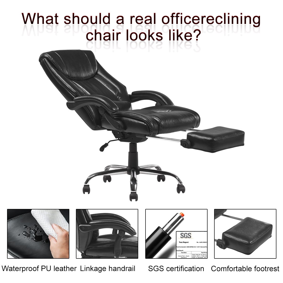 Yamasoro Reclining Office Chair High Back Ergonomic Design