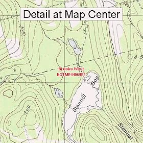 Buy USGS Topographic Quadrangle Map - Brooks West, Maine (Folded Waterproof)