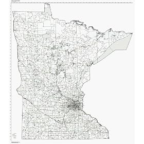 LAMINATED State of Minnesota ZIP Code Map wall sized print by WorkingMaps, Measured in inches 42x47