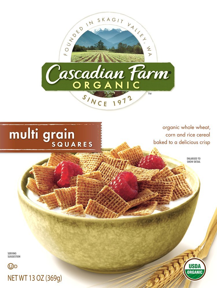 Amazon.com: Cascadian Farm Organic Multigrain Squares Cereal, 13 ...