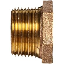 Anderson Metals Brass Pipe Fitting, Hex Bushing, NPT Male x NPT Female