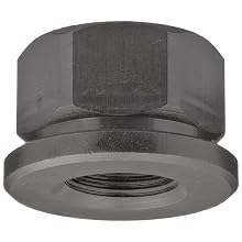 Grade 2 12L14 Steel Flange Nut, Black Oxide Finish, UNC 2B Threads, 3/8"-24 Thread Size, 5.5mm Width Across Flats, Pack Of 5