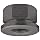 Grade 2 12L14 Steel Flange Nut, Black Oxide Finish, UNC 2B Threads, 3/8"-24 Thread Size, 5.5mm Width Across Flats, Pack Of 5