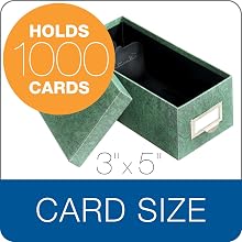 Globe-Weis Index Card Storage Box, 3x5 Inches, Green, (93 GRE)