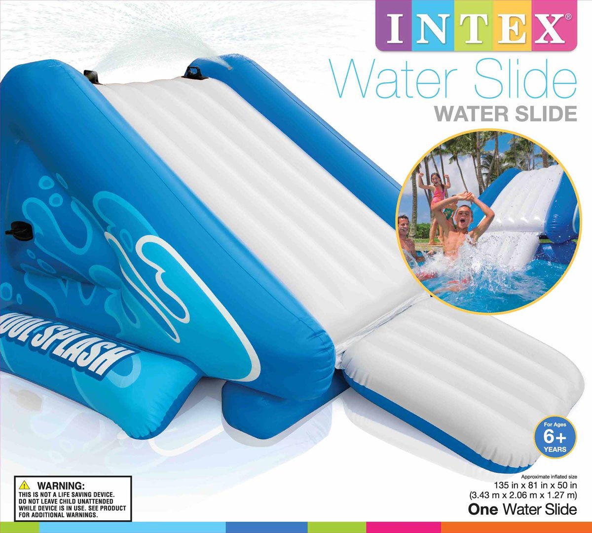 INTEX Kool Splash Inflatable Cool Swimming Pool Water Slide Garden Hose