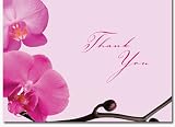 Pink Orchids Thank You Note Card & Envelope 24 sets