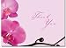 Pink Orchids Thank You Note Card & Envelope 24 sets