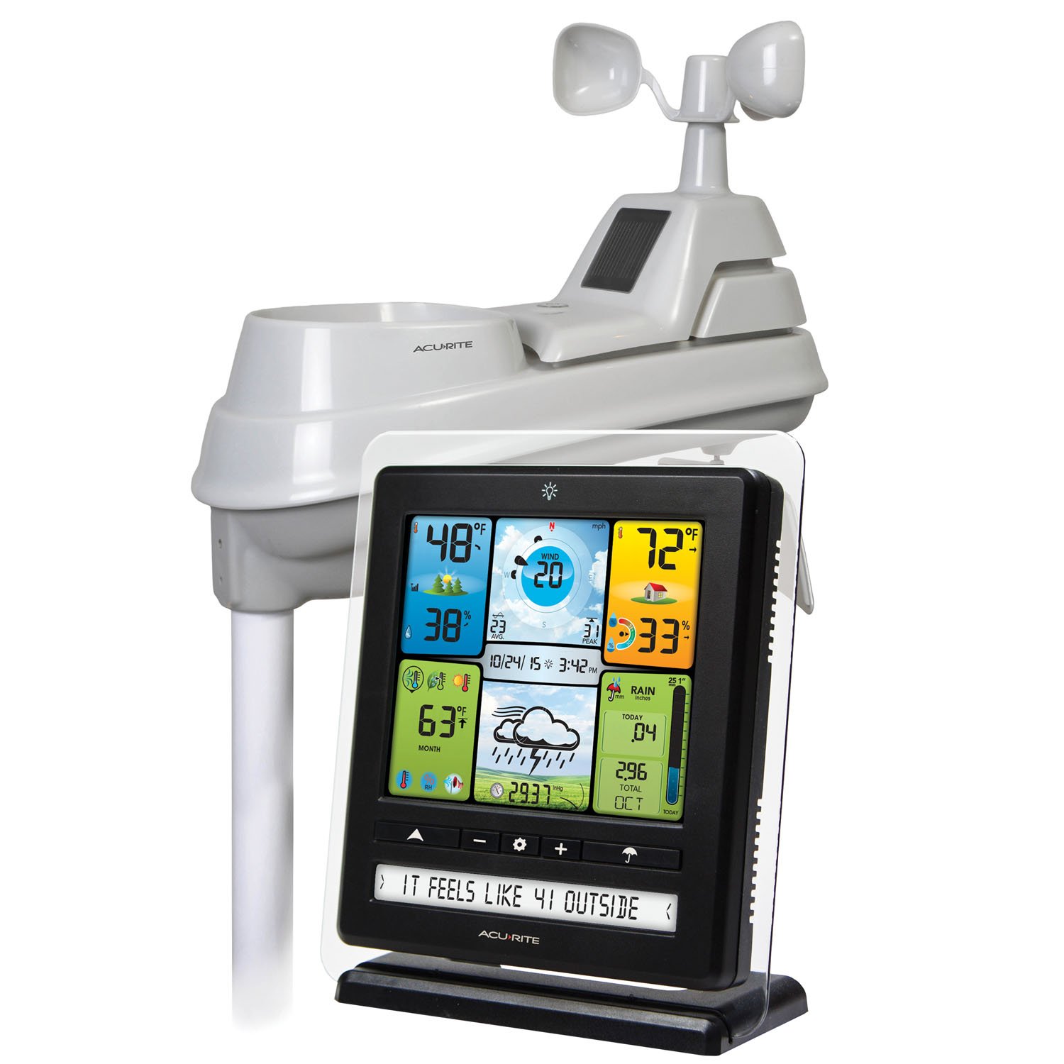 AcuRite 02064M Pro Color Weather Station with PC Connect, Rain, Wind